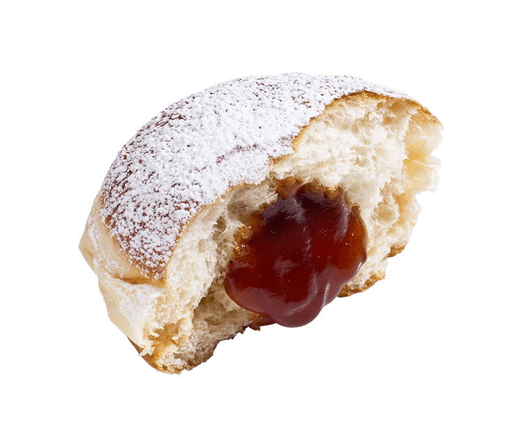 Angerissener Marmeladen Krapfen